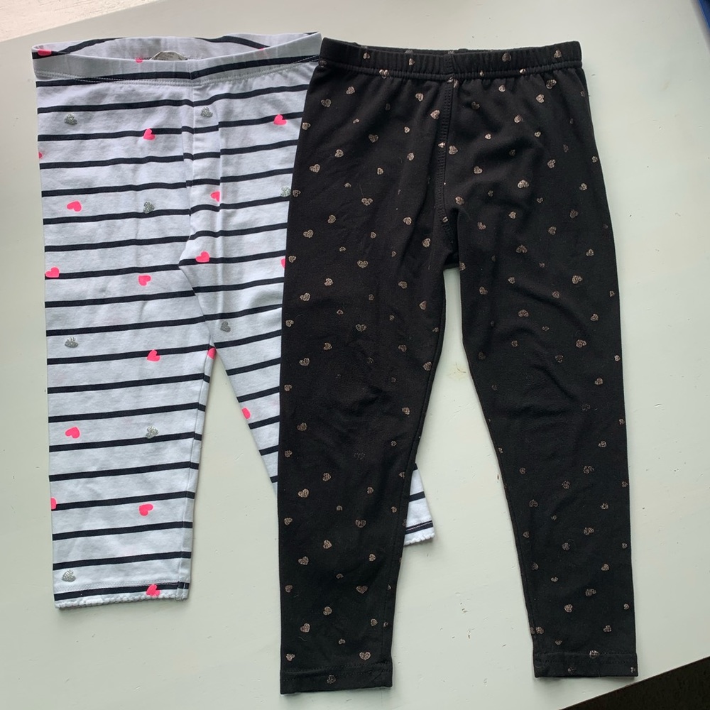 A Set Of Girls’ Leggings - Heart Themed